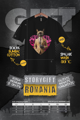 Tricou Barbati cu Animal La Costum, Text in Forma de Inima , Peronalizata cu Numele si Poza Animalului Tau cu imprimeu pe Fata, 100% Bumbac, Negru, XS [3]