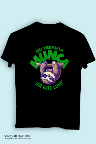 Tricou Femei, Barbati, Copii, Fata, Baiat, Unisex Personalizat Tricou Personalizat Animal Leneș – Mesaj Haios pentru Luni | Cadou Relaxant [2]
