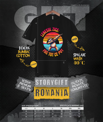 Tricou Femei, Barbati, Copii, Fata, Baiat, Unisex Personalizat "Produse personalizate pentru vacanță – Animal leneș pe plajă la apus cu text 'Leneșul zice fac tot ce pot'" [3]