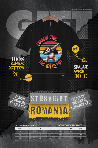 Tricou Femei, Barbati, Copii, Fata, Baiat, Unisex Personalizat "Produse personalizate pentru vacanță – Animal leneș pe plajă la apus cu text 'Leneșul zice fac tot ce pot'" [3]