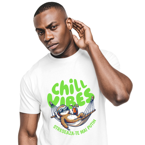 Tricou Femei, Barbati, Copii, Fata, Baiat, Unisex Personalizat "Produse personalizate pentru vacanță – Animal leneș în hamac cu ochelari de soare și cocktail rece"