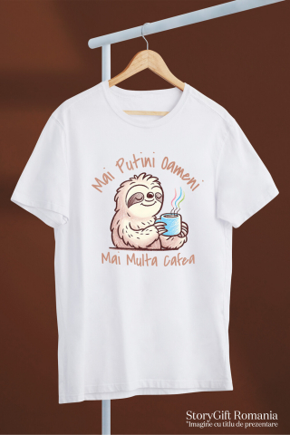 Tricou Femei, Barbati, Copii, Fata, Baiat, Unisex Personalizat „Cana Personalizată „Mai Puțini Oameni, Mai Multă Cafea” – Cadou Amuzant pentru Iubitorii de Cafea” [2]
