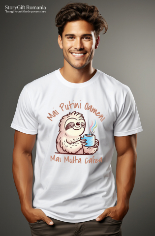 Tricou Femei, Barbati, Copii, Fata, Baiat, Unisex Personalizat „Cana Personalizată „Mai Puțini Oameni, Mai Multă Cafea” – Cadou Amuzant pentru Iubitorii de Cafea” [1]