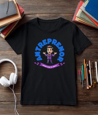 Tricou Femei, Barbati, Copii, Fata, Baiat, Unisex Personalizat Bărbat în Costum Mov cu Cravată Roșie – Design Animat Vesel [2]