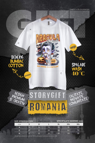Tricou Femei, Barbati, Copii, Fata, Baiat, Unisex Personalizat Animație Vampir cu Usturoi Text Dracula - Cadouri Personalizate Halloween pentru Familie, Copii, Tati și Prieteni [3]