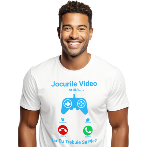 Lume Digitala - Tricou Femei, Barbati, Copii, Fata, Baiat, Unisex Personalizat Maneta Jocuri Video „Jocurile Video Sună Trebuie Să Plec” - Cadou Personalizat Gameri