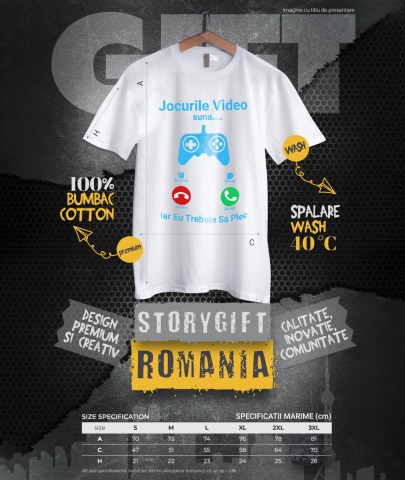Tricou Femei, Barbati, Copii, Fata, Baiat, Unisex Personalizat Maneta Jocuri Video „Jocurile Video Sună Trebuie Să Plec” - Cadou Personalizat Gameri [3]
