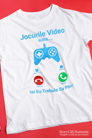 Tricou Femei, Barbati, Copii, Fata, Baiat, Unisex Personalizat Maneta Jocuri Video „Jocurile Video Sună Trebuie Să Plec” - Cadou Personalizat Gameri [2]