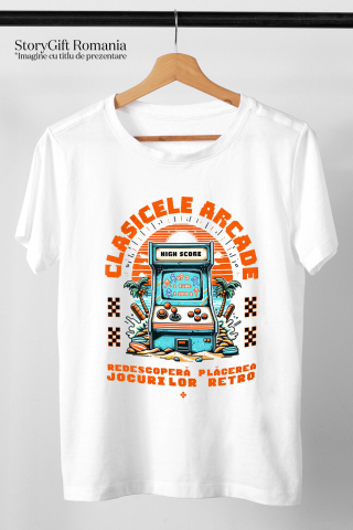 Tricou Femei, Barbati, Copii, Fata, Baiat, Unisex Personalizat Arcada Vintage Jocuri Video Retro cu Tema Plajă Tropicală - Cadou Personalizat pentru Familie și Gameri [2]