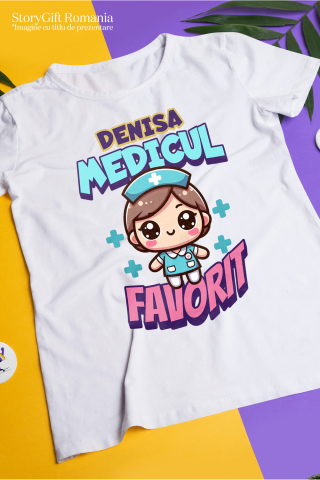 Tricou Femei, Barbati, Copii, Fata, Baiat, Unisex Personalizat Asistentă Medicală în Ținută Albastră – Design Personalizat pentru Profesioniști [2]