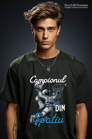 Tricou Femei, Barbati, Copii, Fata, Baiat, Unisex Personalizat Astronaut În Spațiu și Minge Baschet – Cadou Sportiv Motivațional pentru Echipe [1]