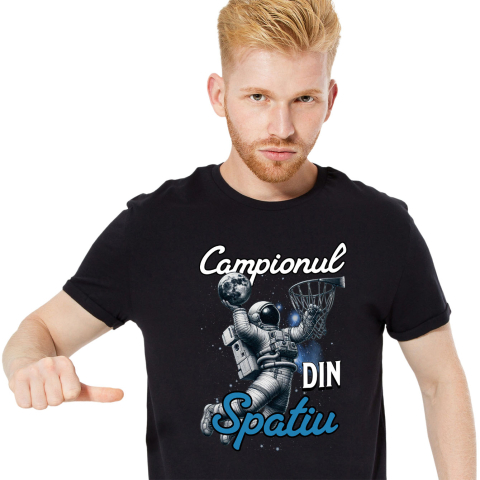 Sport - Tricou Femei, Barbati, Copii, Fata, Baiat, Unisex Personalizat Astronaut În Spațiu și Minge Baschet – Cadou Sportiv Motivațional pentru Echipe