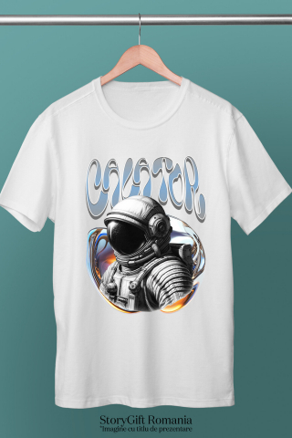 Tricou Femei, Barbati, Copii, Fata, Baiat, Unisex Personalizat "Astronaut Costum Spațial și Artă Abstractă - Produse Personalizate pentru Familie, Copii, Tati și Prieteni" [2]
