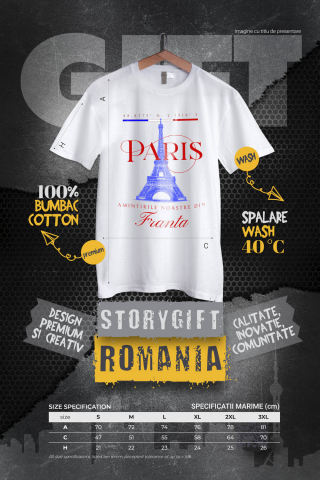 Tricou Femei, Barbati, Copii, Fata, Baiat, Unisex Personalizat Tricou Personalizat Paris - „Amintirile Noastre” | Cadouri pentru Călători [3]