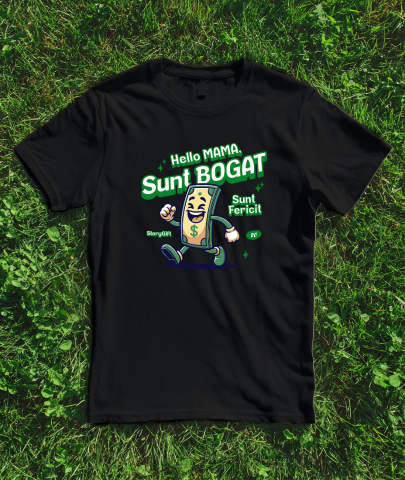 Tricou Femei, Barbati, Copii, Fata, Baiat, Unisex Personalizat Bancnota Verde Dolar Vesela - Cadou Personalizat Haios pentru Familie și Prieteni [2]