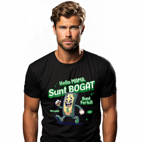 Tricou Femei, Barbati, Copii, Fata, Baiat, Unisex Personalizat Bancnota Verde Dolar Vesela - Cadou Personalizat Haios pentru Familie și Prieteni