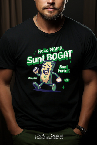 Tricou Femei, Barbati, Copii, Fata, Baiat, Unisex Personalizat Bancnota Verde Dolar Vesela - Cadou Personalizat Haios pentru Familie și Prieteni [1]