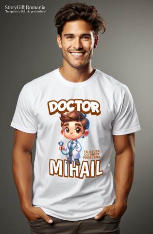 Tricou Femei, Barbati, Copii, Fata, Baiat, Unisex Personalizat Doctor Super Erou – Animație Inspirată Din Pasiunea Pentru Medicină [1]