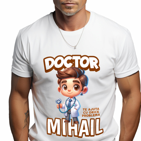 MESERII - Tricou Femei, Barbati, Copii, Fata, Baiat, Unisex Personalizat Doctor Super Erou – Animație Inspirată Din Pasiunea Pentru Medicină