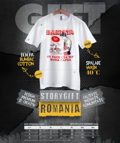 Tricou Femei, Barbati, Copii, Fata, Baiat, Unisex Personalizat Bărbat Barista – Pasiune pentru Cafea și Meseria Perfectă [3]