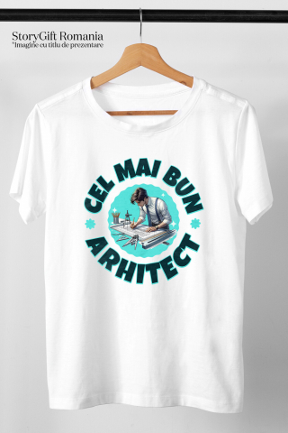 Tricou Femei, Barbati, Copii, Fata, Baiat, Unisex Personalizat Bărbat Arhitect în Costum – Cadou Personalizat pentru Profesioniști în Design și Construcții [2]