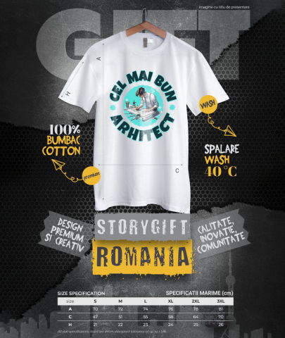 Tricou Femei, Barbati, Copii, Fata, Baiat, Unisex Personalizat Bărbat Arhitect în Costum – Cadou Personalizat pentru Profesioniști în Design și Construcții [3]