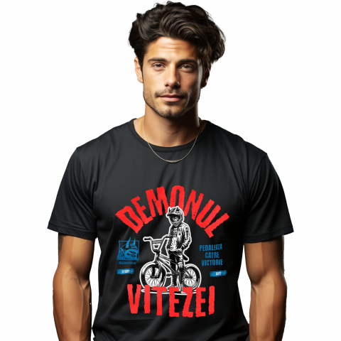 SPORT - Tricou Femei, Barbati, Copii, Fata, Baiat, Unisex Personalizat Demonul Vitezei pe BMX - Tricou Personalizat pentru Iubitorii de Adrenalină