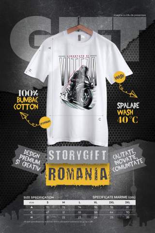 Tricou Femei, Barbati, Copii, Fata, Baiat, Unisex Personalizat Bărbat Motociclist – Echipament Complet, Viteză și Libertate [3]