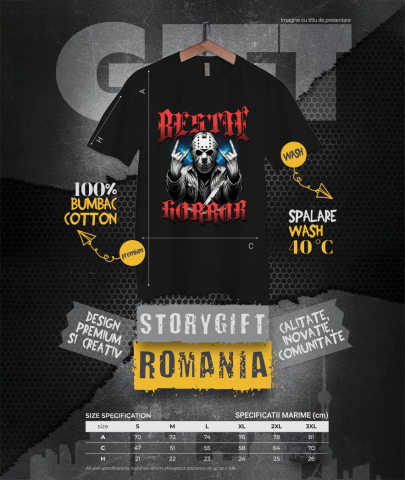 Tricou Femei, Barbati, Copii, Fata, Baiat, Unisex Personalizat Bărbat cu Masca Înfricoșătoare și Cuțit | Bestie Horror Halloween | Cadouri Personalizate pentru Petrecerea de Halloween [3]