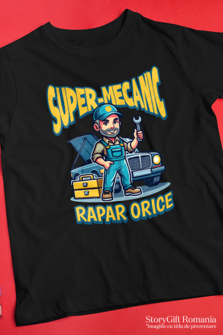 Tricou Femei, Barbati, Copii, Fata, Baiat, Unisex Personalizat Mecanic Auto în Acțiune – Cadou Personalizat pentru Pasionații de Mașini și Reparații [2]