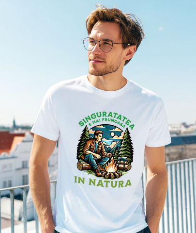 Tricou Femei, Barbati, Copii, Fata, Baiat, Unisex Personalizat "Foc de Tabără în Pădure – Aventura Singurătății în Natură" [1]