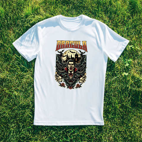 Tricou Femei, Barbati, Copii, Fata, Baiat, Unisex Personalizat Bărbat Horror Cu Colți Vampir - Costum Halloween Dracula și Castel Tematic [2]