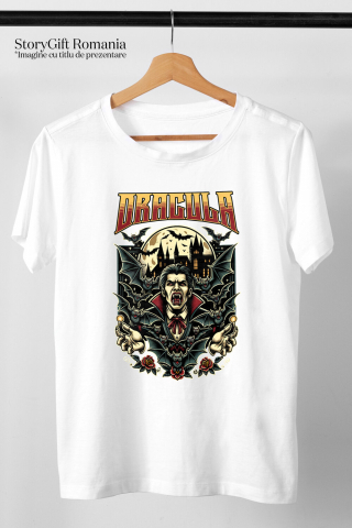 Tricou Femei, Barbati, Copii, Fata, Baiat, Unisex Personalizat Bărbat Horror Cu Colți Vampir - Costum Halloween Dracula și Castel Tematic [2]