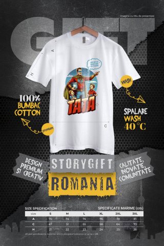 Tricou Femei, Barbati, Copii, Fata, Baiat, Unisex Personalizat Bărbat În Costum De Super Erou Cu Glumă – Cadou Personalizat „Sunt Aici Ca Să Salvez Ziua Cu O Glumă Tata” [3]