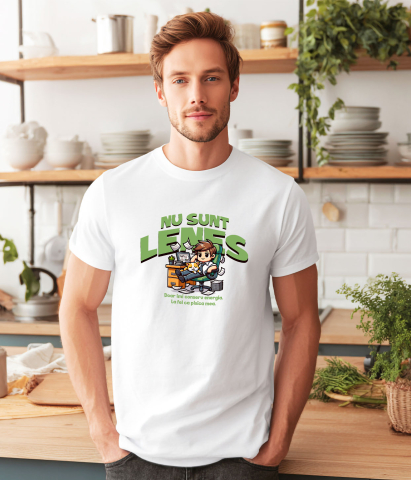 Tricou Femei, Barbati, Copii, Fata, Baiat, Unisex Personalizat Bărbat Elegant în Costum cu Pisică „Nu Sunt Leneș, Doar Îmi Conserv Energia” - Cadou Haios [1]