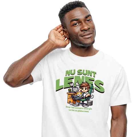 Tricou Femei, Barbati, Copii, Fata, Baiat, Unisex Personalizat Bărbat Elegant în Costum cu Pisică „Nu Sunt Leneș, Doar Îmi Conserv Energia” - Cadou Haios