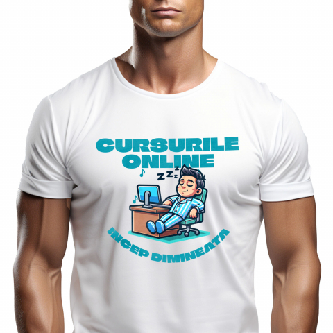 EDUCATIE - Tricou Femei, Barbati, Copii, Fata, Baiat, Unisex Personalizat Cursuri Online Dimineața – Învățătura La Distanță pentru Copii | Educație Digitală