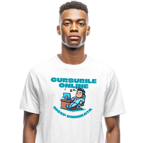 Educatie - Tricou Femei, Barbati, Copii, Fata, Baiat, Unisex Personalizat Cursuri Online Dimineața – Învățătura La Distanță pentru Copii | Educație Digitală