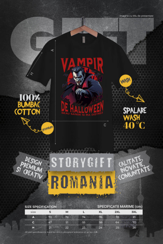Tricou Femei, Barbati, Copii, Fata, Baiat, Unisex Personalizat Costum Dracula De Halloween Cu Capa și Colți Lung - Vampir Înfricoșător [3]