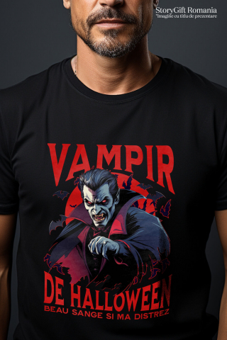Tricou Femei, Barbati, Copii, Fata, Baiat, Unisex Personalizat Costum Dracula De Halloween Cu Capa și Colți Lung - Vampir Înfricoșător [1]