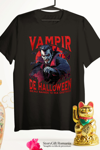 Tricou Femei, Barbati, Copii, Fata, Baiat, Unisex Personalizat Costum Dracula De Halloween Cu Capa și Colți Lung - Vampir Înfricoșător [2]