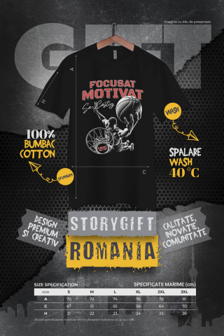 Tricou Femei, Barbati, Copii, Fata, Baiat, Unisex Personalizat Cadouri Personalizate pentru Jucători de Baschet – Motivație și Performanță [3]