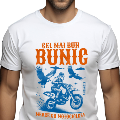 Tricou Femei, Barbati, Copii, Fata, Baiat, Unisex Personalizat Motocross și Adrenalină – Bărbat pe Motor de Curse în Natură