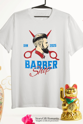 Tricou Femei, Barbati, Copii, Fata, Baiat, Unisex Personalizat Bărbat Profil Uman – Instrumente Frizerie, Barber Shop, Pasiune pentru Meserie [2]