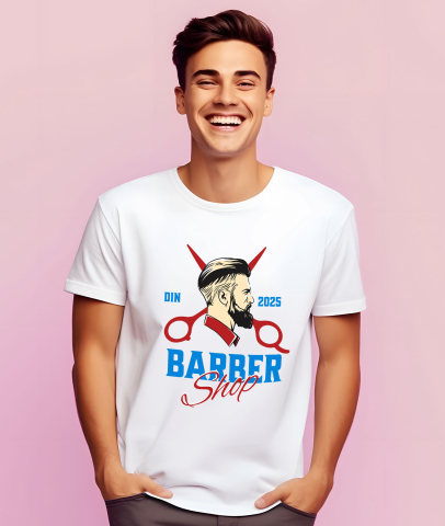 Tricou Femei, Barbati, Copii, Fata, Baiat, Unisex Personalizat Bărbat Profil Uman – Instrumente Frizerie, Barber Shop, Pasiune pentru Meserie [1]