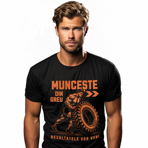 SPORT - Tricou Femei, Barbati, Copii, Fata, Baiat, Unisex Personalizat : Bărbat Puternic – Design Motivațional pentru Sala de Sport și Fitness