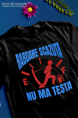 Tricou Femei, Barbati, Copii, Fata, Baiat, Unisex Personalizat Semn Bord – Bărbat Tragând Sfoara la Nivelul Combustibilului Scăzut [2]