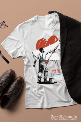 Tricou Femei, Barbati, Copii, Fata, Baiat, Unisex Personalizat Inimă Ștearsă cu Mesaj „Uita de Mine, Nu Te Mai Vreau” – Cadou Personalizat de Valentine's Day [2]