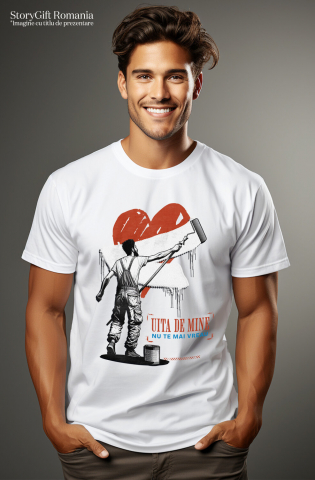 Tricou Femei, Barbati, Copii, Fata, Baiat, Unisex Personalizat Inimă Ștearsă cu Mesaj „Uita de Mine, Nu Te Mai Vreau” – Cadou Personalizat de Valentine's Day [1]