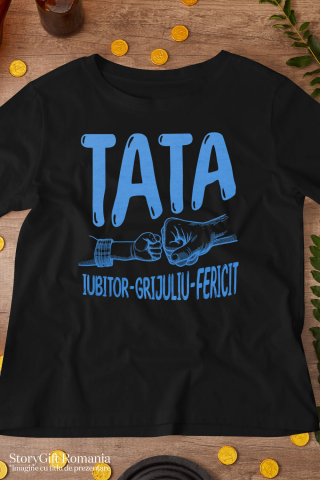 Tricou Femei, Barbati, Copii, Fata, Baiat, Unisex Personalizat Cadou Personalizat „Bătăie De Pumn” pentru Tata Iubitor și Grijuliu | Mesaje Emoționante pentru Familie [2]